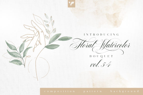 Discover Floral Watercolor Bouquet Vol54