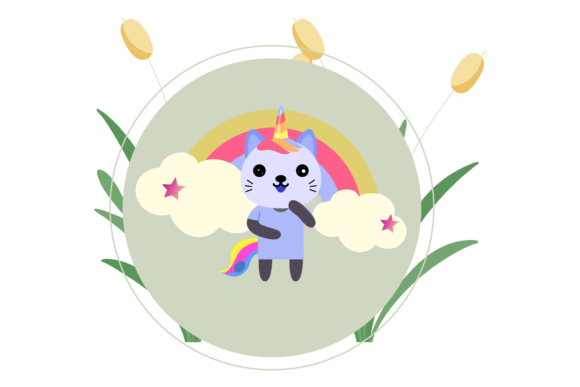 Embrace the Magic: Unicorn Cats Cute Rainbow Floral in Modern Design
