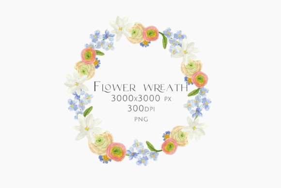 Enhance Your Designs with a Round Watercolor Floral Wreath PNG