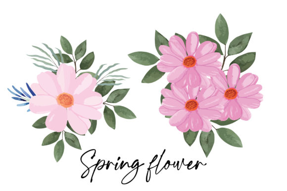 Enhance Your Designs with Watercolor Spring Floral Set