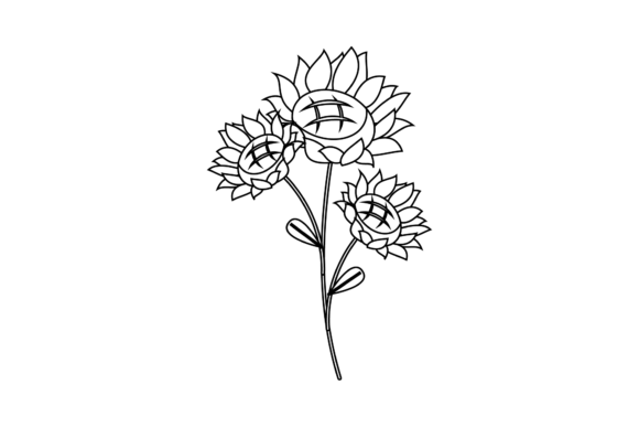 Explore Creativity with Sunflowers Floral Outline
