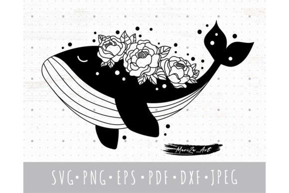 Explore the Versatile Beauty of Floral Whale SVG and Whale Silhouette Svg