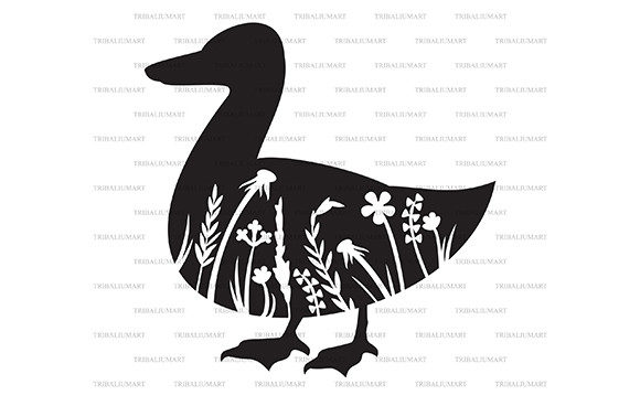 Floral Domestic Duck: A Versatile Design Asset