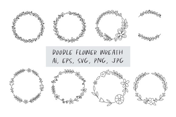 Strategic Use of Doodle Floral Wreath and Tiny Flower Frame for Creative Projects