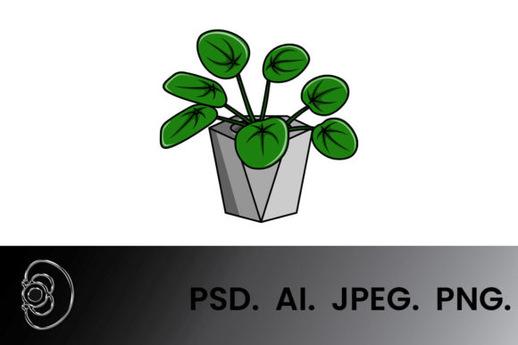 Strategic Use of Pilea Floral Cartoon Illustration for Enhanced Branding and Communication