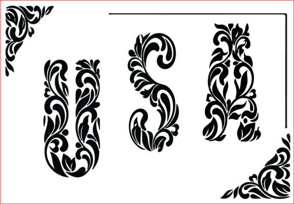 USA Floral Font PNG: Perfect for Sublimation and More