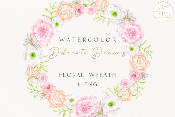 Watercolor Blush White Floral Wreath: A Versatile and Elegant Design Solution